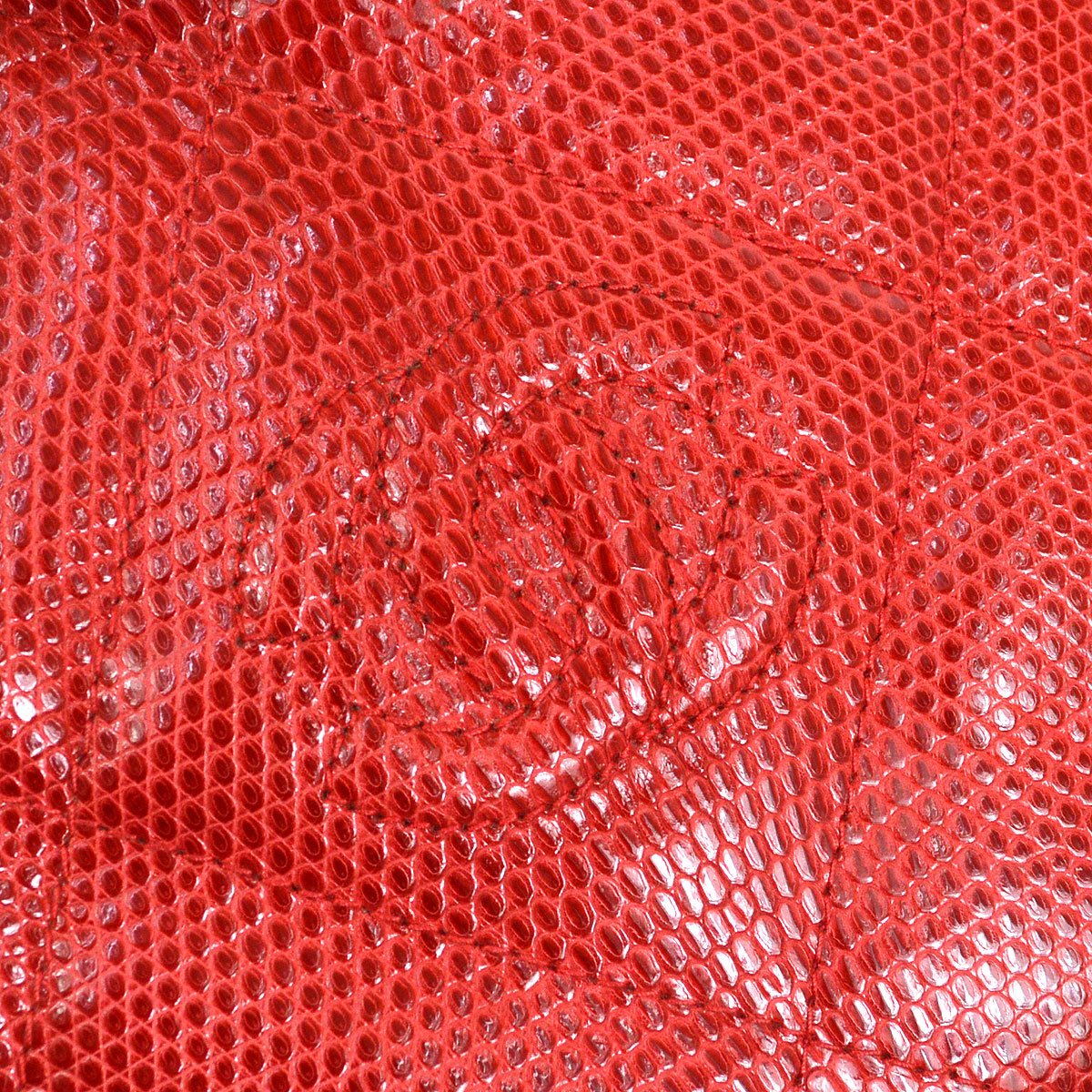 CHANEL 1986-1988 Red Lizard Diamond Camera Bag Mini
