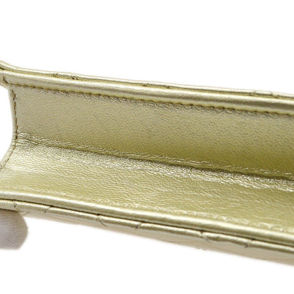 CHANEL 1989-1991 Gold Lambskin Straight Flap Micro