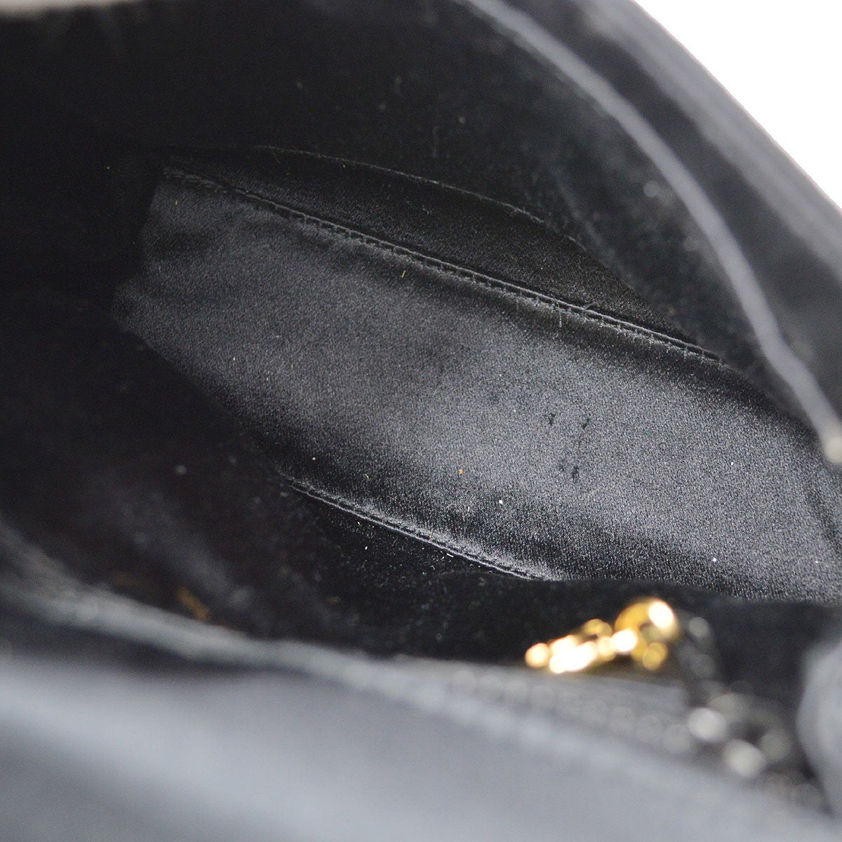 CHANEL 1998 Black Satin Beaded Trimmed Flap Bag