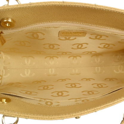 CHANEL 2001-2003 Beige Caviar Wild Stitch Tote