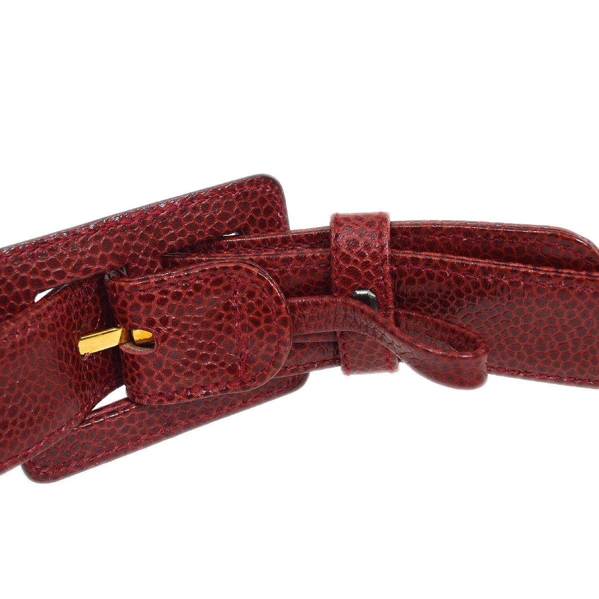 CHANEL 2001-2003 Bordeaux Caviar Chevron Belt Bag #70
