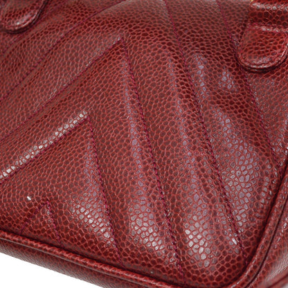 CHANEL 2001-2003 Bordeaux Caviar Chevron Belt Bag #70