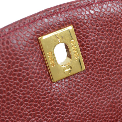 CHANEL 2001-2003 Bordeaux Caviar Chevron Belt Bag #70