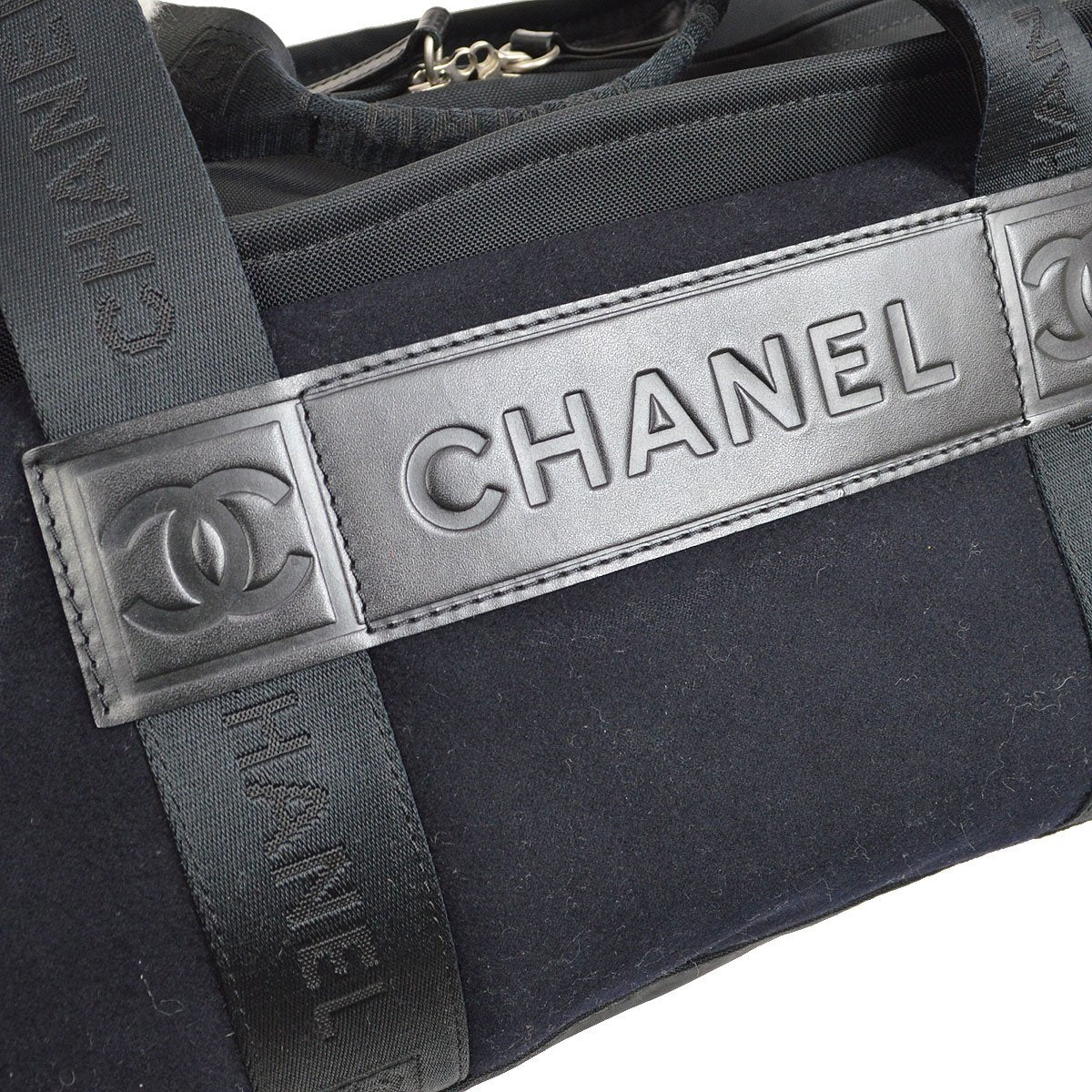 CHANEL 2004-2005 Sport Line Boston 40 Black Wool