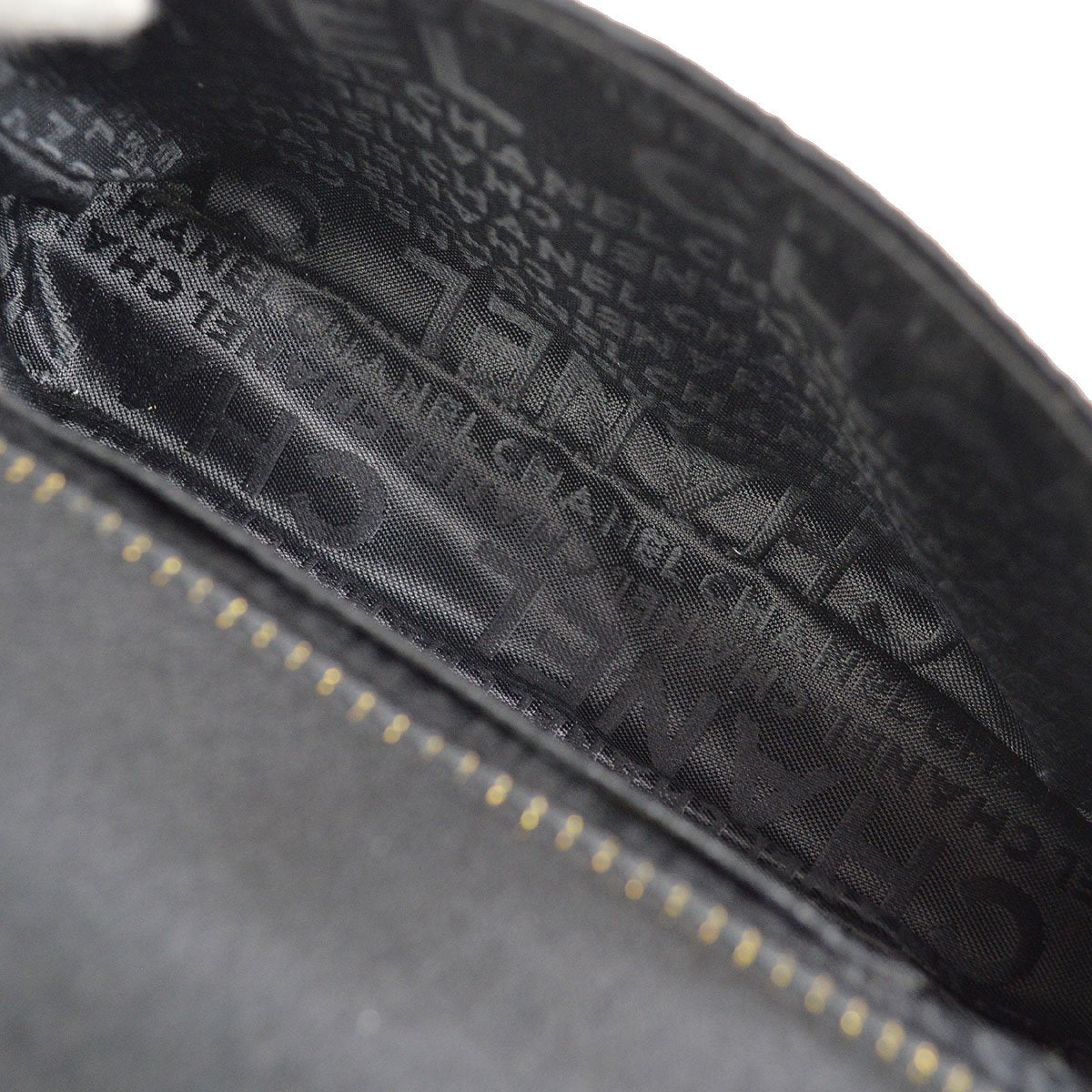 CHANEL 2003-2004 Camellia Choco Bar Chain Shoulder Bag Black Satin