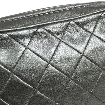CHANEL 1991-1994 Metallic Gray Lambskin Diamond Camera Bag Mini