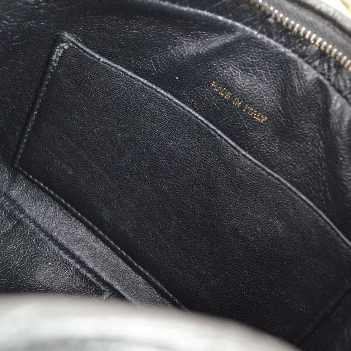 CHANEL 1991-1994 Metallic Gray Lambskin Diamond Camera Bag Mini