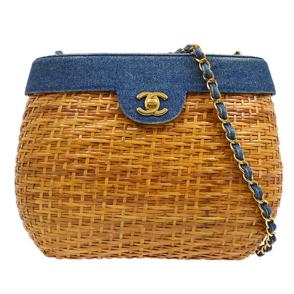 CHANEL 1997-1999 Wicker Basket Bag 20