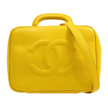 CHANEL 1997-1999 Yellow Caviar Lunch Box Vanity