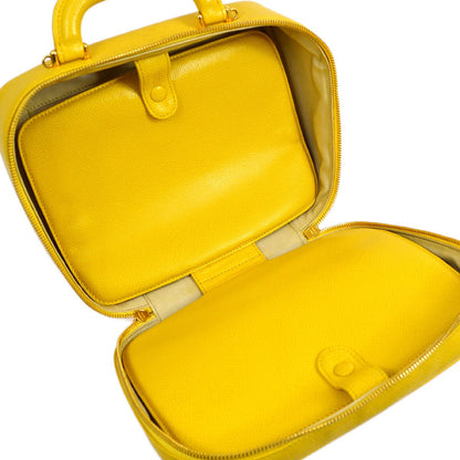 CHANEL 1997-1999 Yellow Caviar Lunch Box Vanity