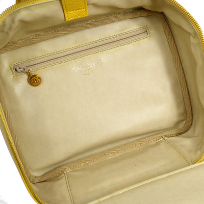 CHANEL 1997-1999 Yellow Caviar Lunch Box Vanity