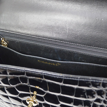 CHANEL * 1997-1999 Black Crocodile Kelly 30
