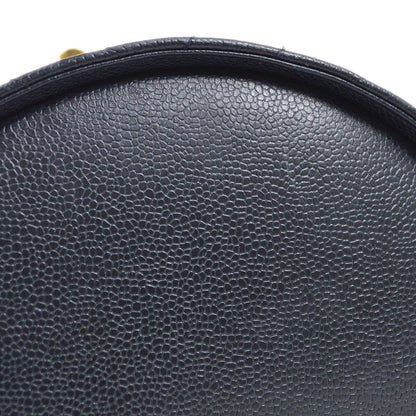 CHANEL 1990s Chevron Vanity Handbag Navy Caviar