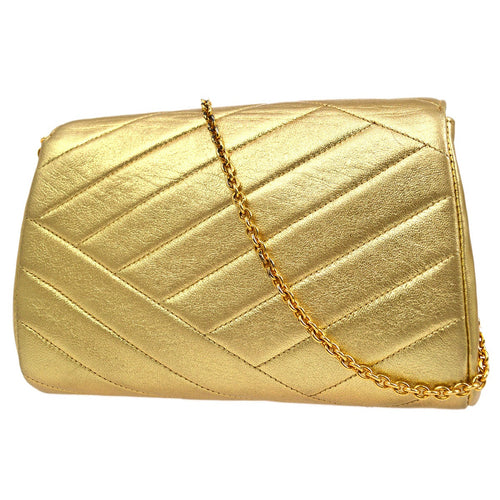 CHANEL 1991-1994 Christal & Gold CC Diagonal Evening Bag