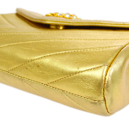 CHANEL 1991-1994 Christal & Gold CC Diagonal Evening Bag