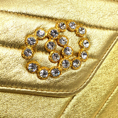 CHANEL 1991-1994 Christal & Gold CC Diagonal Evening Bag