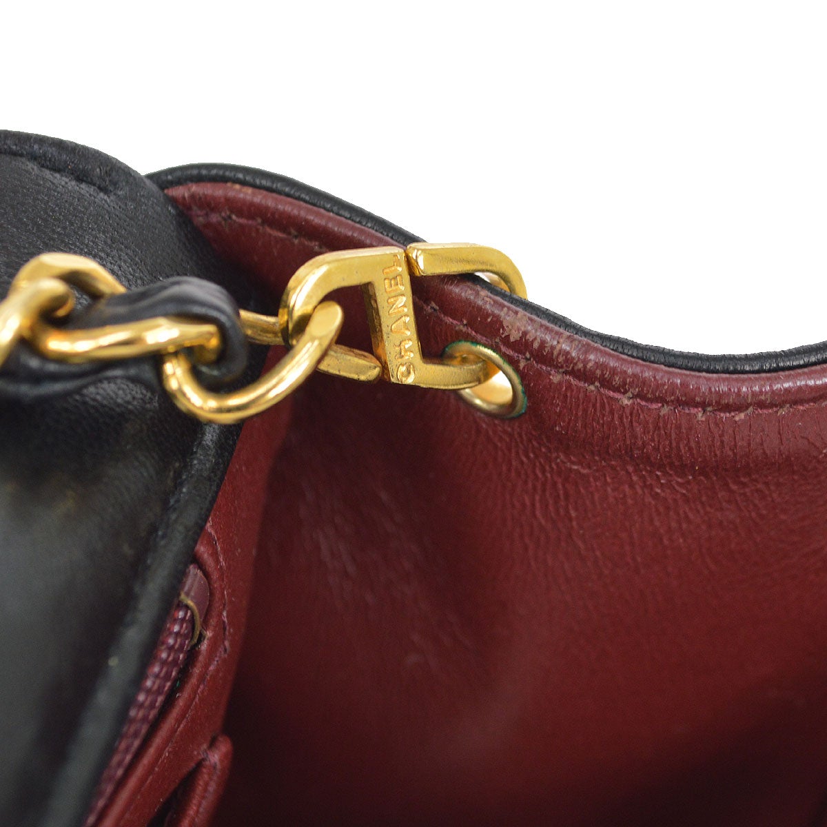 CHANEL 1991-1994 Border Flap Medium Black Lambskin