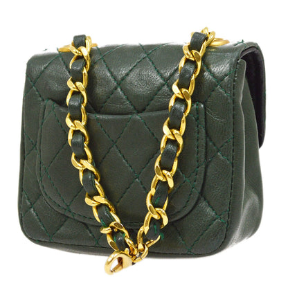 CHANEL 1990s Green Lambskin Belt Bag Micro