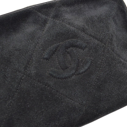CHANEL 1986-1988 Black Suede Diamond Camera Bag Mini