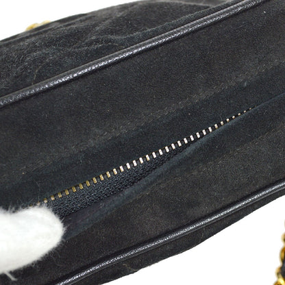 CHANEL 1986-1988 Black Suede Diamond Camera Bag Mini