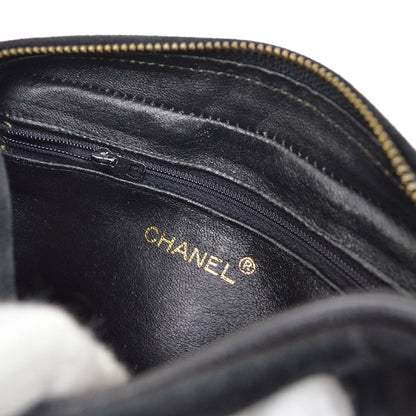 CHANEL 1986-1988 Black Suede Diamond Camera Bag Mini