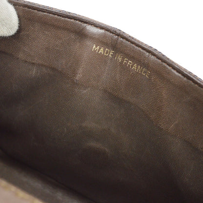 CHANEL 1989-1991 Classic Square Flap 17 Brown Lizard