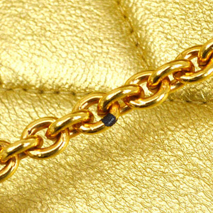 CHANEL 1991-1994 Gold Lambskin Diagonal Rhinestone CC Evening Bag