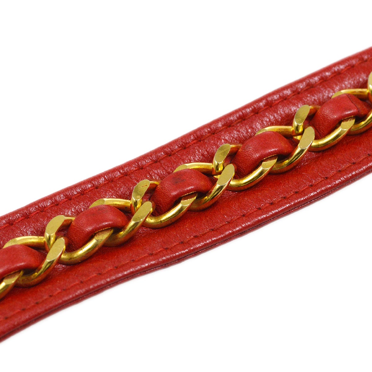 CHANEL 1991-1994 Red Lambskin Quilted Belt Bag