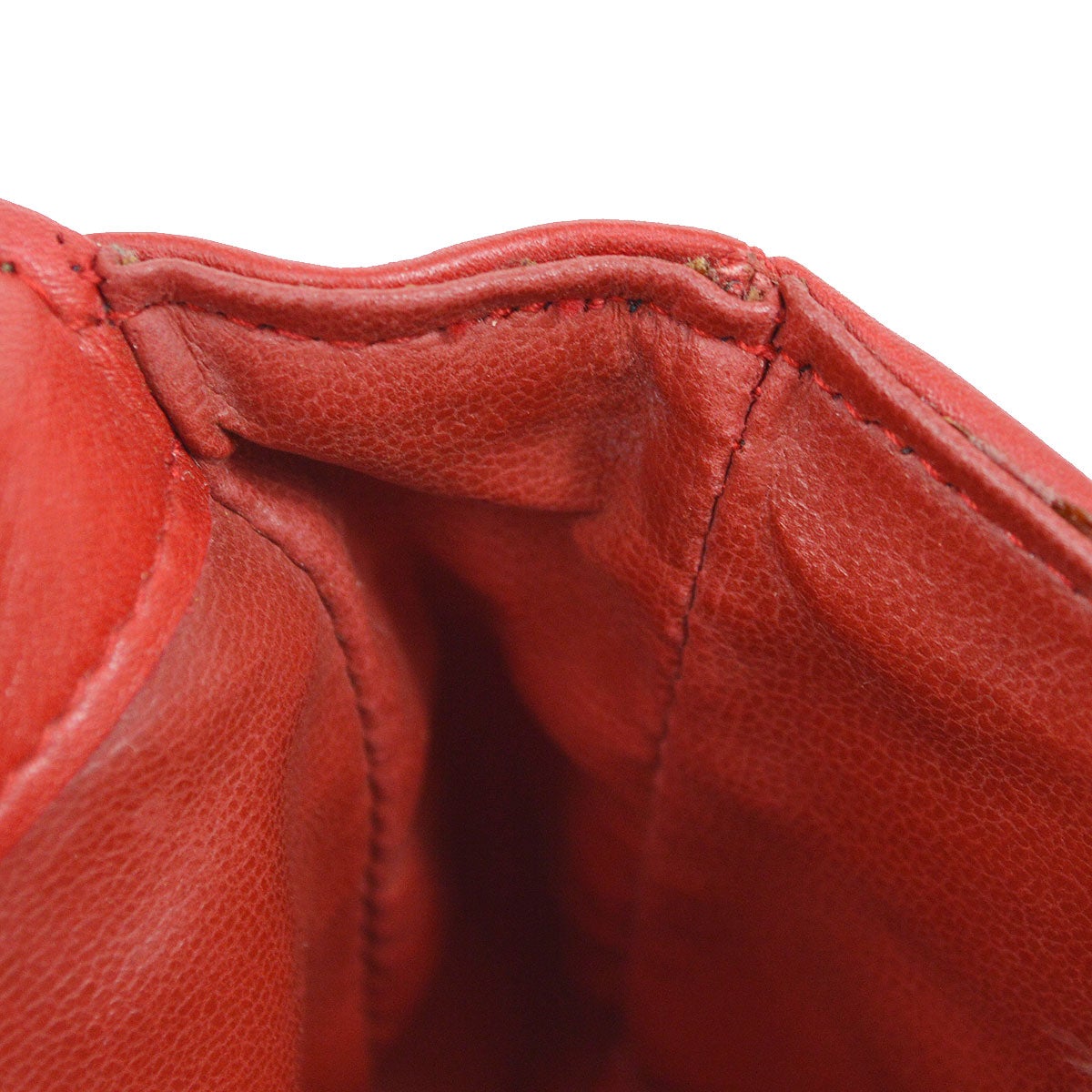 CHANEL 1991-1994 Red Lambskin Quilted Belt Bag