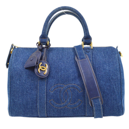 CHANEL 1996-1997 Indigo Denim 2way Boston 36