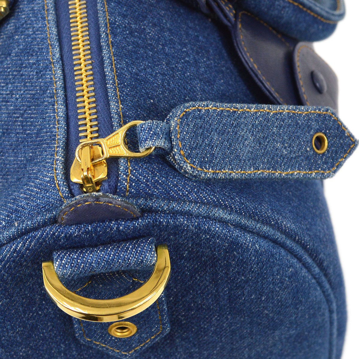 CHANEL 1996-1997 Indigo Denim 2way Boston 36