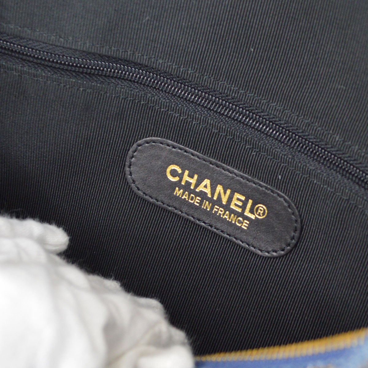 CHANEL 1996-1997 Indigo Denim 2way Boston 36