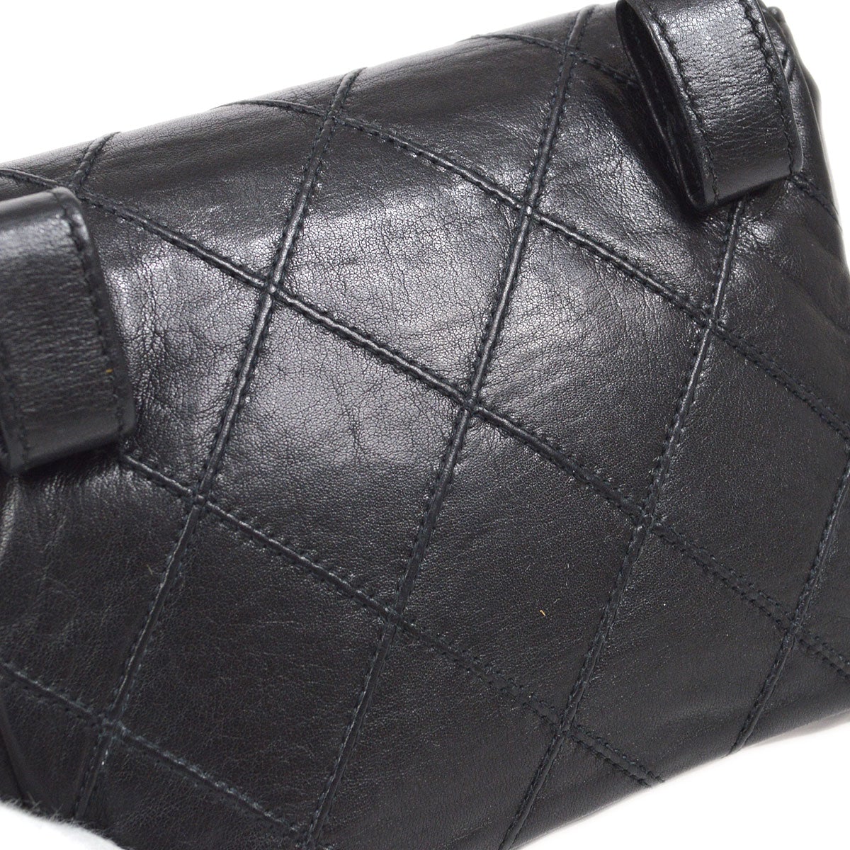 CHANEL 1991-1994 Black Lambskin Cosmoline Belt Bag #70