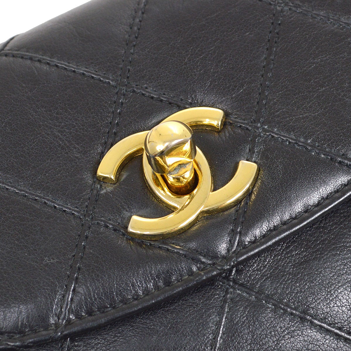 CHANEL 1991-1994 Black Lambskin Cosmoline Belt Bag #70
