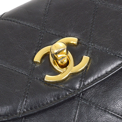 CHANEL 1991-1994 Black Lambskin Cosmoline Belt Bag #70