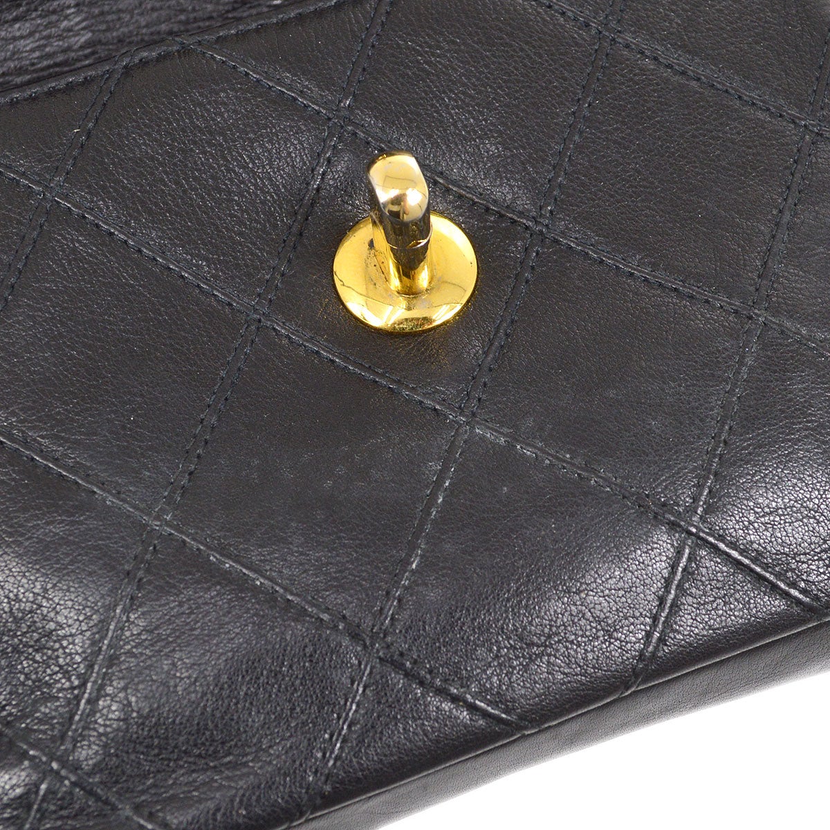 CHANEL 1991-1994 Black Lambskin Cosmoline Belt Bag #70
