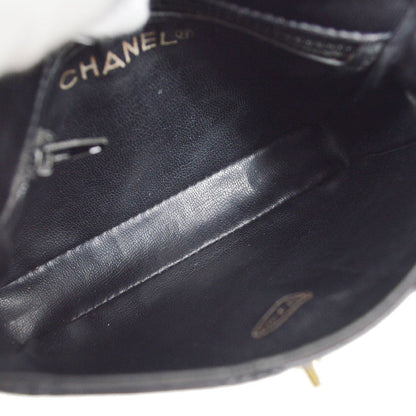 CHANEL 1991-1994 Black Lambskin Cosmoline Belt Bag #70
