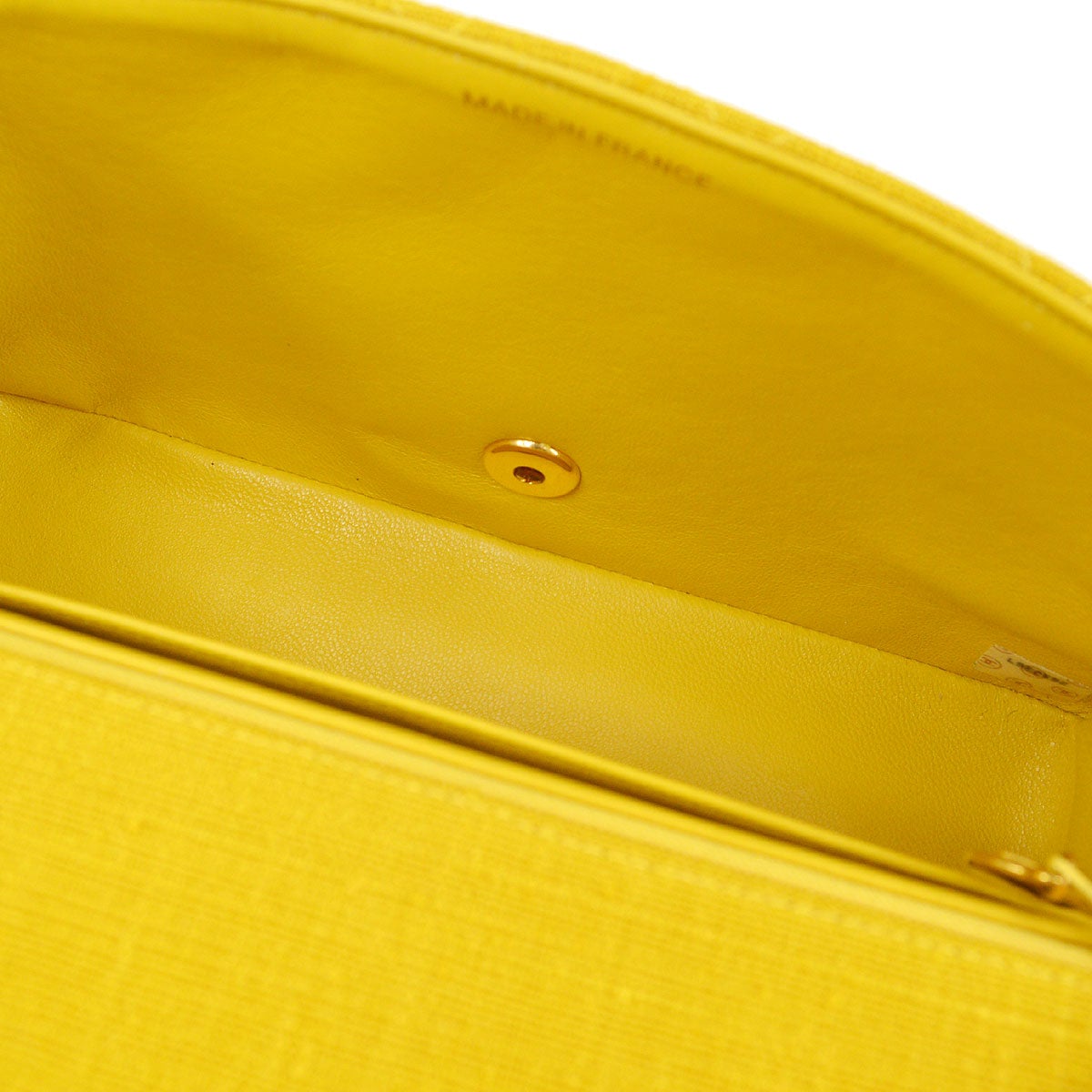 CHANEL 1991-1994 Yellow Linen Diana Medium