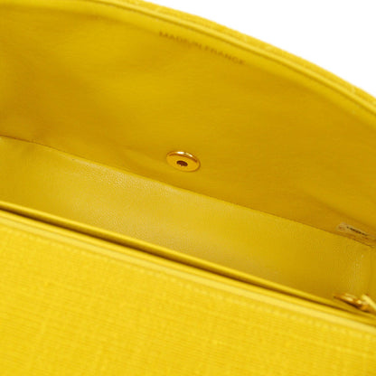 CHANEL 1991-1994 Yellow Linen Diana Medium