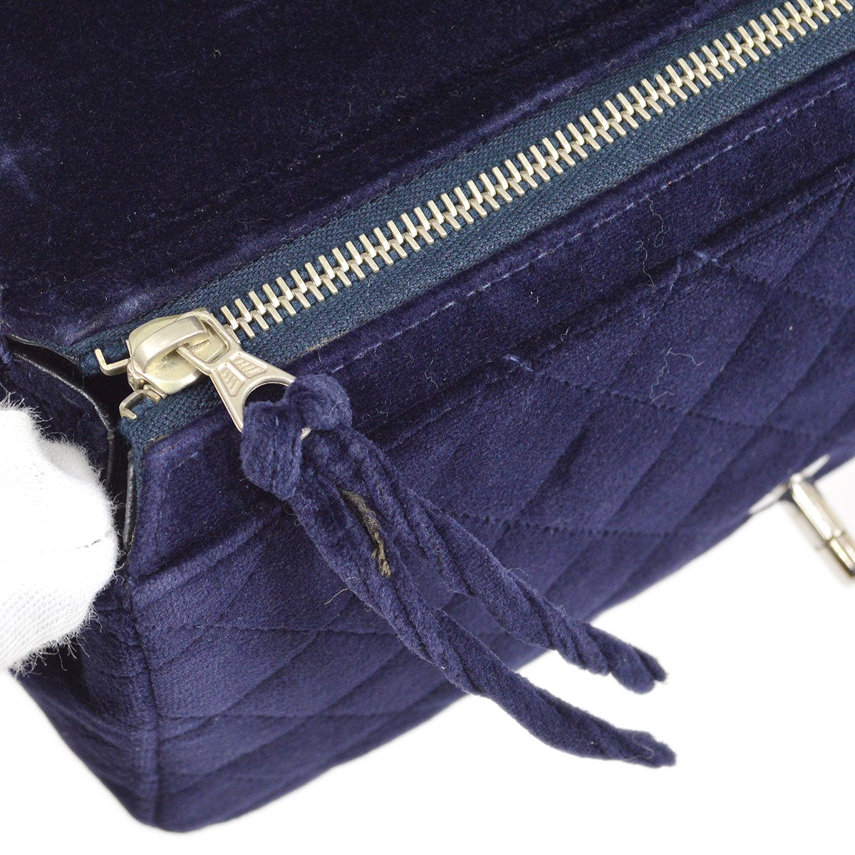 CHANEL 1996-1997 Purple Velvet Classic Flap Backpack Medium