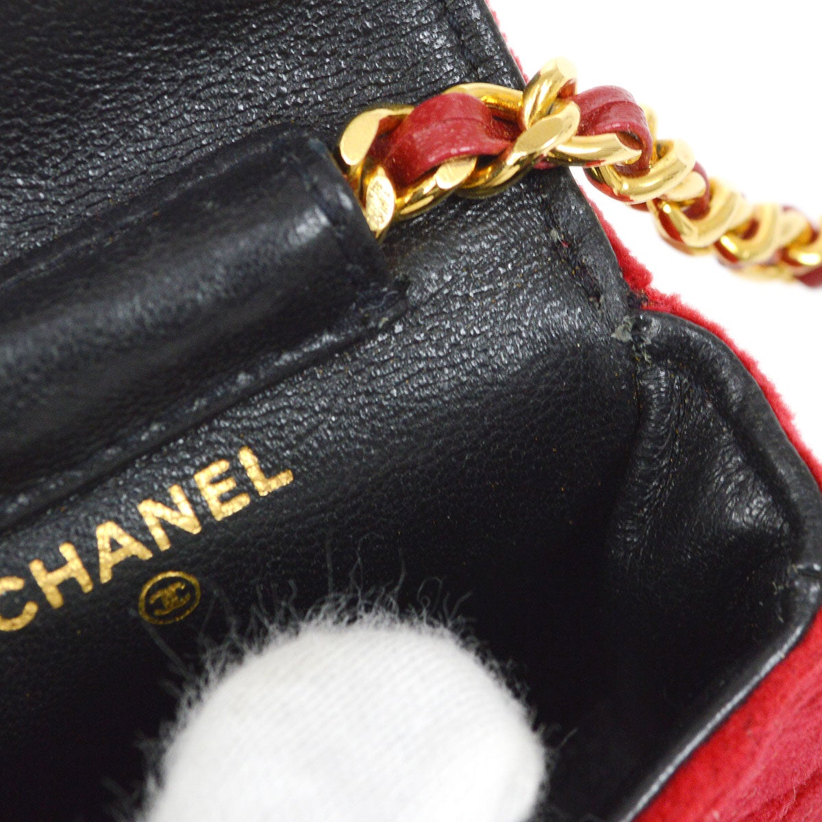 CHANEL 1989-1991 Red Velvet Classic Flap Micro