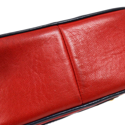 CHANEL 1986-1988 Red Navy Lambskin Camera Bag