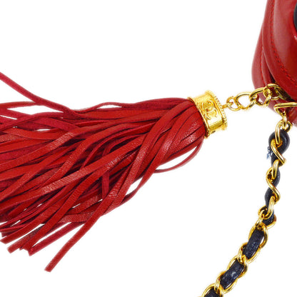 CHANEL 1986-1988 Red Navy Lambskin Camera Bag