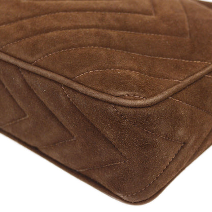 CHANEL 1991-1994 Brown Suede Diamond Camera Bag Small