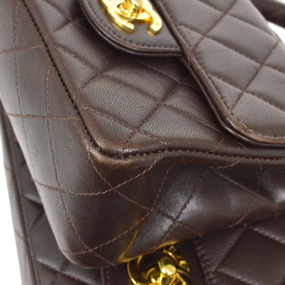 CHANEL 1994 Classic Flap Handbag Set Brown Lambskin