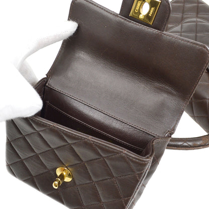 CHANEL 1994 Classic Flap Handbag Set Brown Lambskin