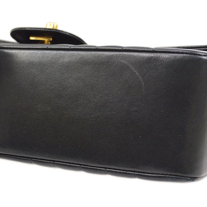 CHANEL Mademoiselle Chain Shoulder Bag Black Lambskin