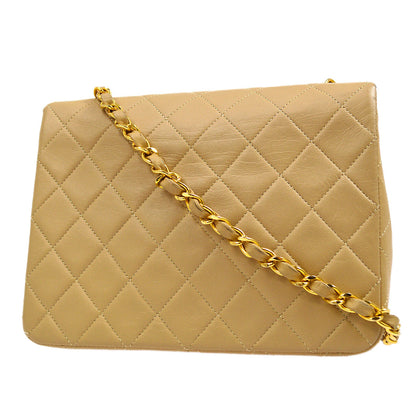CHANEL 1989-1991 Classic Square Flap 20 Beige Lambskin