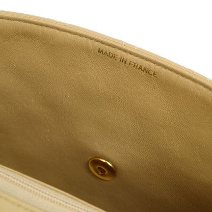 CHANEL 1989-1991 Classic Square Flap 20 Beige Lambskin