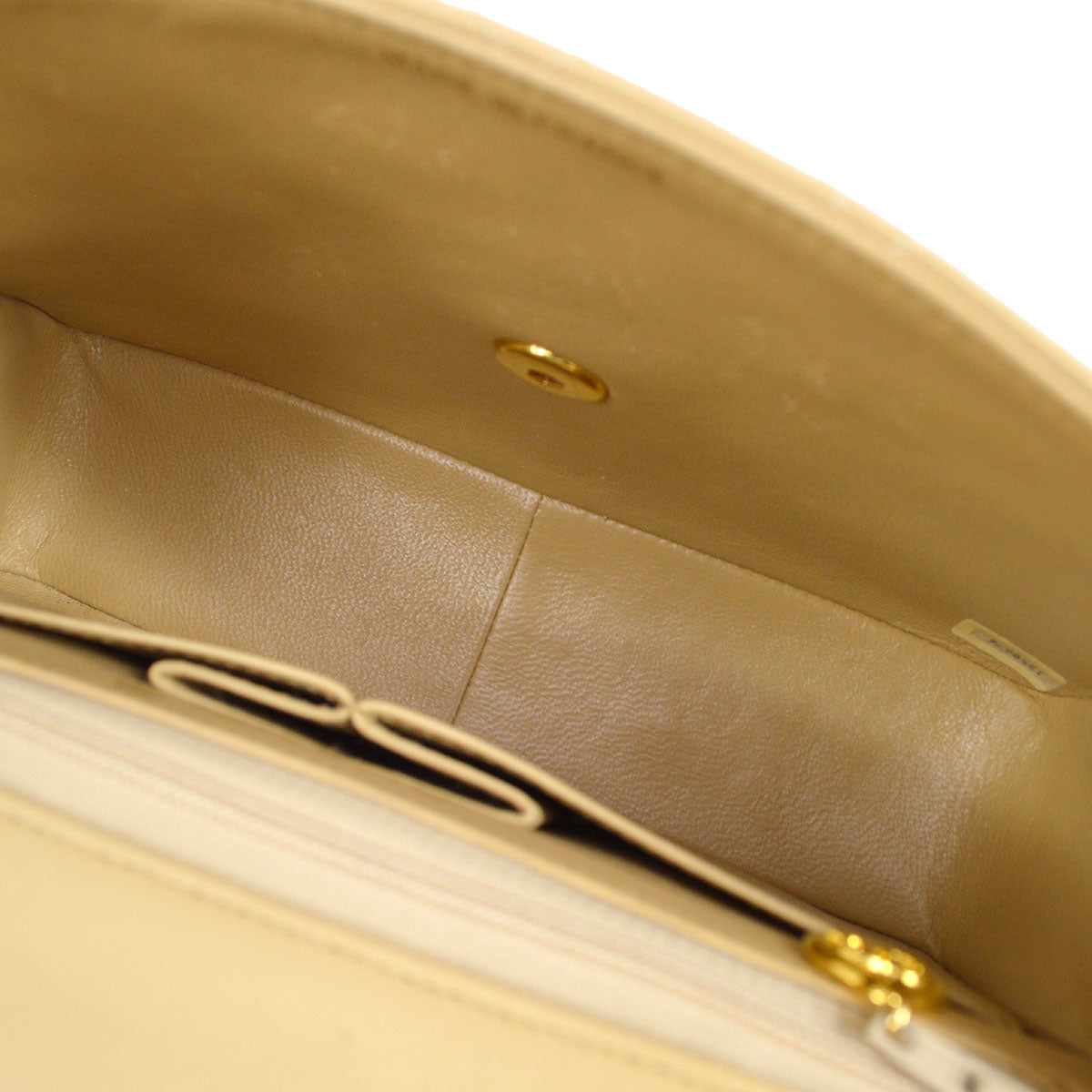 CHANEL 1989-1991 Classic Square Flap 20 Beige Lambskin